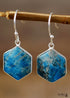 Boho Earrings, Dangle Earrings, Blue Apatite